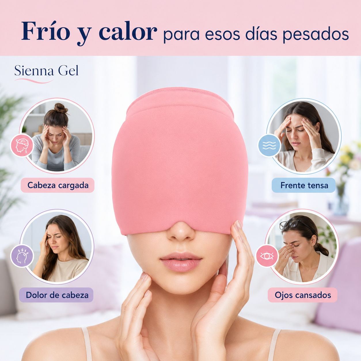Sienna Gel — Gorro Frío/Calor para Cabeza y Ojos Cansados