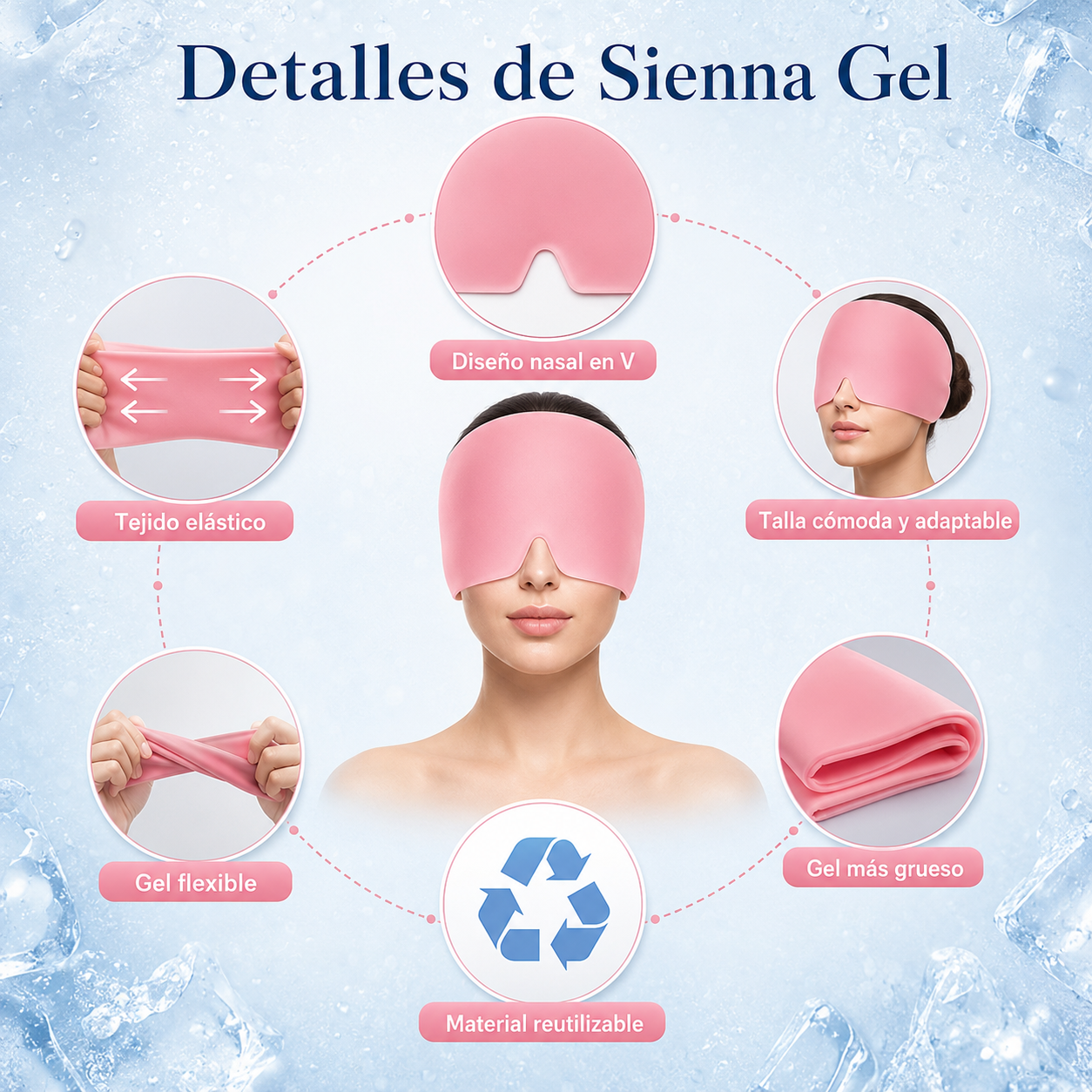 Sienna Gel — Gorro Frío/Calor para Cabeza y Ojos Cansados